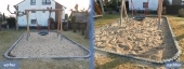 Sandmaxx Sandreinigung - gereinigte Fläche unterhalb einer Korbschaukel